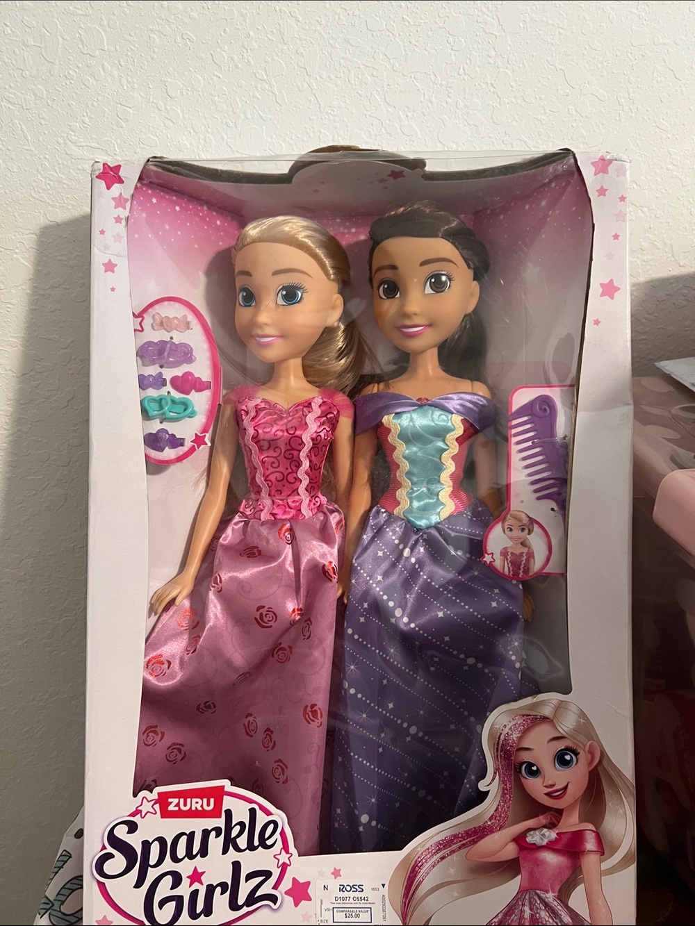 Sparkle Girlz Pink & Purple Princess Doll Duo by ZURU